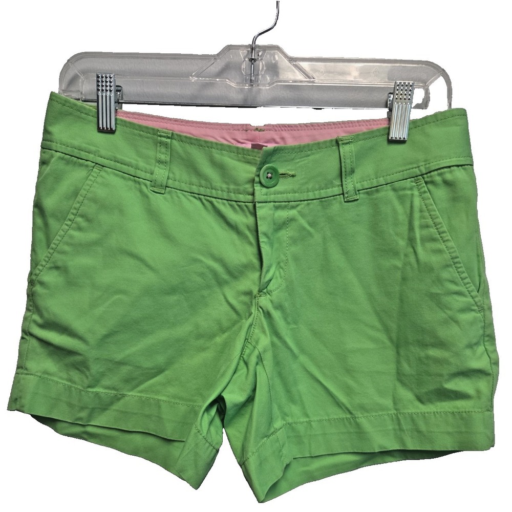 Lilly Pulitzer Size‎ 2 Chino Shorts Solid Green Pockets 100% Cotton 5" inseam